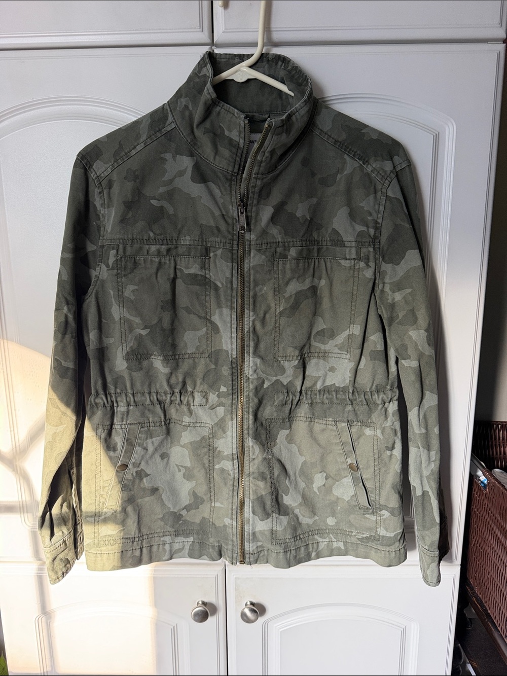 Old Navy ladies Olive Green Camo Zip Utility Jacket SMALL